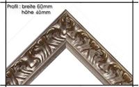 Afbeelding van Holzrahmen Prunkrahmen Florence Silber - Profilbreite 60mm. Der Rahmen wird zur Selbstmontage* geliefert.