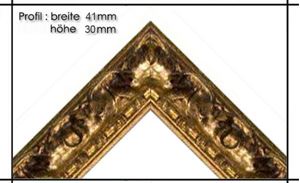 Afbeelding van Holzrahmen Prunkrahmen Lotus Gold - Profilbreite 41mm. Der Rahmen wird zur Selbstmontage* geliefert.