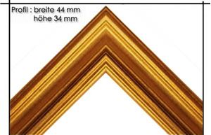 Resim Holzrahmen Prunkrahmen Milano Gold - Profilbreite 44mm. Der Rahmen wird zur Selbstmontage* geliefert.