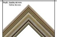 Afbeelding van Holzrahmen Prunkrahmen Milano Silber - Profilbreite 44mm. Der Rahmen wird zur Selbstmontage* geliefert.