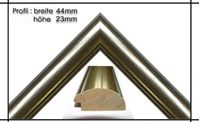 Afbeelding van Holzrahmen Prunkrahmen Elite Silber ( Gold krakeliert ) B: 44mm  H: 23mm  Der Rahmen wird zur Selbstmontage geliefert. 