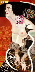 Afbeelding van Gustav Klimt - Judith II f76899 60x120 CM Jugendstil Ölgemälde handgemalt