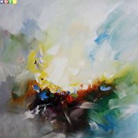 Εικόνα της Modern Abstrakt - lights in the mountains x80298 100x100cm Top Ölgemälde Modern Art Handgemalt Zeitgenössisch Ölbild