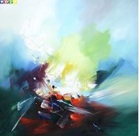 Εικόνα της Modern Abstrakt - lights in the mountains x80260 100x100cm Top Ölgemälde Modern Art Handgemalt Zeitgenössisch Ölbild