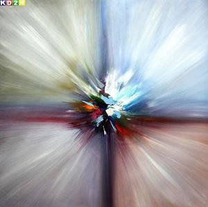 Εικόνα της Modern Abstrakt - Strahlen der Natur x80256 100x100cm Ölgemälde handgemalt Zeitgenössisch Ölbild