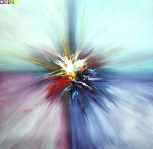 Picture of Modern Abstrakt - Strahlen der Natur x80255 100x100cm Ölgemälde handgemalt Zeitgenössisch Ölbild