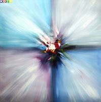 Εικόνα της Modern Abstrakt - Strahlen der Natur x80254 100x100cm Ölgemälde handgemalt Zeitgenössisch Ölbild