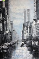 Afbeelding van Modern Art New Yorker Straßenszene d80616 60x90cm schönes zeitgenössisches Ölgemälde handgemalt