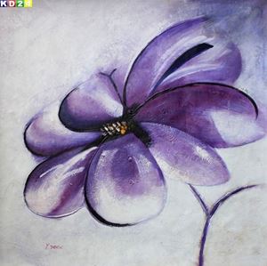 Εικόνα της Modern Abstrakt blaue Blume h80437 90x90cm schönes zeitgenössisches Ölgemälde handgemalt