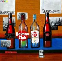 Picture of Modern Cuba Havana Club Party m80176 120x120 CM fabelhaftes Ölgemälde handgemalt