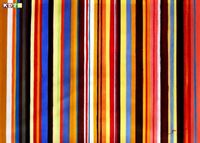 Afbeelding van Abstract colourful symmetrical stripes i81400 80x110cm modernes Ölbild handgemalt