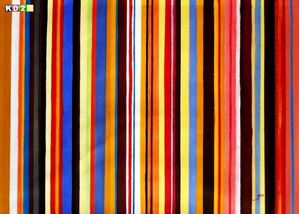 Bild von Abstract colourful symmetrical stripes i81400 80x110cm modernes Ölbild handgemalt