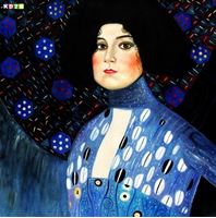 Afbeelding van Gustav Klimt - Portrait der Emilie Flöge m81322 120x120cm exzellentes Ölgemälde handgemalt