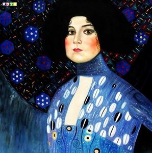 Afbeelding van Gustav Klimt - Portrait der Emilie Flöge m81322 120x120cm exzellentes Ölgemälde handgemalt