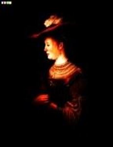 Εικόνα της Rembrandt - Saskia in vornehmer Kleidung a81938 30x40cm meisterhaftes Ölbild Museumsqualität