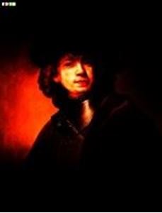 Resim Rembrandt - Selbstportrait als junger Mann a81948 30x40cm exzellentes Ölgemälde Museumsqualität
