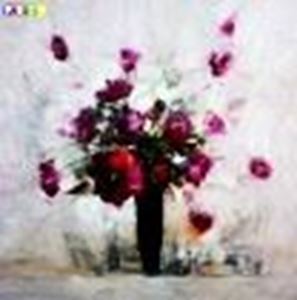 Resim Abstrakt - Buntes Blumenvasen Stillleben x82078 100x100cm abstraktes Ölgemälde