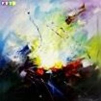 Εικόνα της Modern Abstract - Flowing colors x82082 100x100cm abstraktes Ölbild