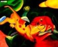 Afbeelding van Franz Marc - Kühe gelb, rot, grün c83166 50x60cm handgemaltes Ölgemälde