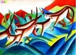 Εικόνα της Franz Marc - Affenfries i83947 80x110cm Expressionismus Ölgemälde