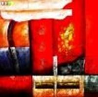 Afbeelding van Abstrakt - Säulen der Erde m84010 120x120cm abstraktes Ölbild handgemalt