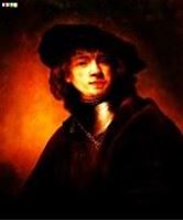 Obrazek Rembrandt - Selbstportrait als junger Mann c81952 50x60cm exzellentes Ölgemälde Museumsqualität