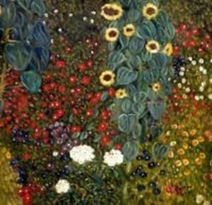 Εικόνα της Gustav Klimt - Garten mit Sonnenblume e84464 60x60cm exzellentes Ölgemälde