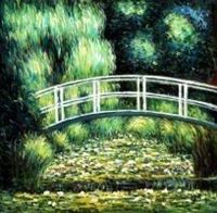 Immagine di Claude Monet - Brücke über dem Seerosenteich g84487 80x80cm Ölbild handgemalt