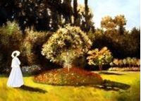 Resim Claude Monet - Frau im Garten i84517 80x110cm exzellentes Ölbild