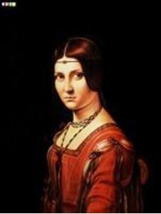 Picture of Leonardo da Vinci - Portrait der Lucrezia Crivelli a85005 30x40cm meisterhaftes Ölbild Museumsqualität