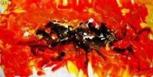 Afbeelding van Abstract - The orange stereosphere f84828 60x120cm abstraktes Ölgemälde