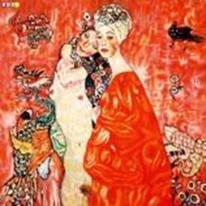 Afbeelding van Gustav Klimt - Freundinnen g85017 80x80cm eindrucksvolles Gemälde handgemalt Museumsqualität