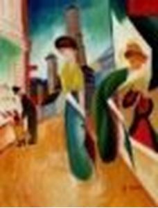 Εικόνα της August Macke - Frauen vor dem Hutladen a85107  30x40cm Ölbild handgemalt