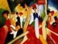 Εικόνα της August Macke - Hutladen an der Promenade a85127  30x40cm Expressionismus Ölgemälde handgemalt