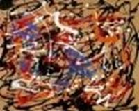 Afbeelding van Homage of Pollock - Number 1 b85258  40x50cm abstraktes Ölgemälde handgemalt