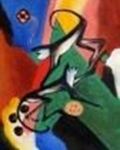 Afbeelding van Franz Marc - Zwei Affen b85263  40x50cm Expressionismus Ölbild 