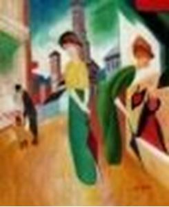 Εικόνα της August Macke - Frauen vor dem Hutladen c85330  50x60cm Ölbild handgemalt
