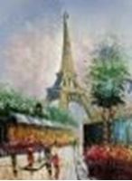 Εικόνα της Modern Art - Spaziergang in der Pariser Innenstadt a85861 30x40cm Ölbild handgemalt