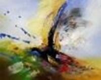 Afbeelding van Abstract -  Tower of colors b85896 40x50cm abstraktes Ölbild handgemalt