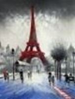 Εικόνα της Modern Art - Paris Spaziergang im Winter b85909 40x50cm Ölbild handgemalt