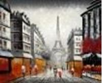 Εικόνα της Modern Art - Spaziergang in der Pariser Innenstadt c85958 50x60cm Ölbild handgemalt