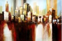 Immagine di Abstrakt - New York  Downtown 2057 im Herbst d86025 60x90cm Ölgemälde handgemalt