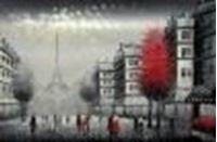 Εικόνα της Modern Art - Spaziergang in der Pariser Innenstadt d86060 60x90cm Ölbild handgemalt