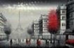 Εικόνα της Modern Art - Spaziergang in der Pariser Innenstadt d86060 60x90cm Ölbild handgemalt