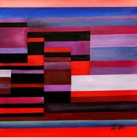 Resim Paul Klee - Feuer am Abend e86071 60x60cm Ölgemälde handgemalt