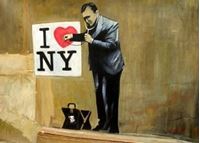 Afbeelding van Homage to Banksy - I love New York i86132 80x110cm exquisites Ölbild