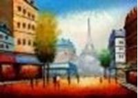 Εικόνα της Modern Art - Paris Spaziergang im Sommer i86135 80x110cm Ölbild handgemalt