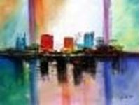 Image de Abstract - City in the Sea of light k86163 90x120cm abstraktes Ölgemälde