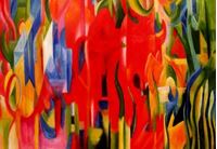Afbeelding van Franz Marc - Spielende Formen k86258 90x120cm abstraktes Ölgemälde