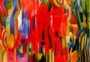 Picture of Franz Marc - Spielende Formen k86258 90x120cm abstraktes Ölgemälde